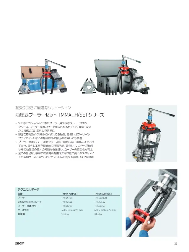 Hydraulic Puller Set TMMA ..H/SET on page 25 of SKF "SKFメンテナンス製品と潤滑製品"