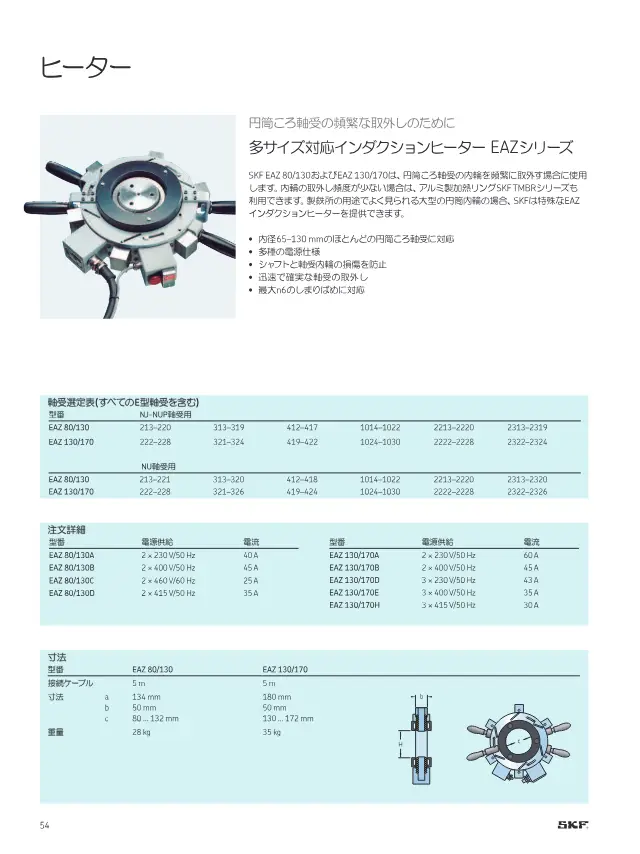 EAZ 130/170 on page 56 of SKF "SKFメンテナンス製品と潤滑製品"