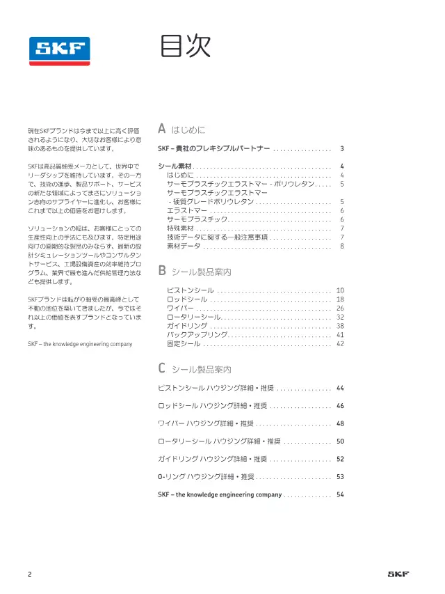 Static Seal on page 2 of SKF "カスタムエンジニアリングシール シール製品案内"