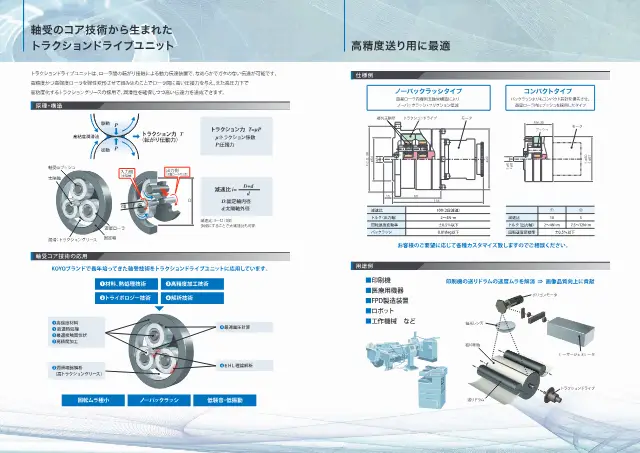 JTEKT株式会社《トラクションドライブユニット 高精度送り用減速機》第2页（刊载牵引驱动单元（紧凑型））